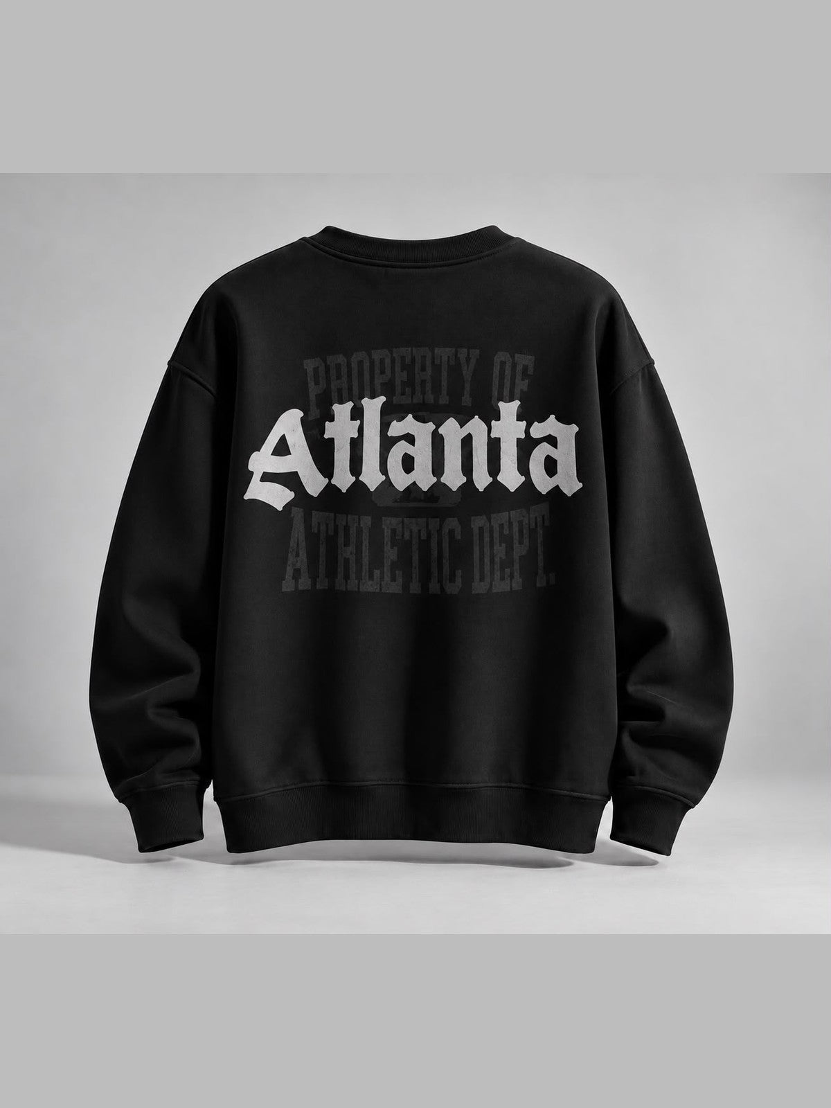 Atlanta Athletic Dept. Baskılı Oversize Sweat - Siyah - LARWEAR 2